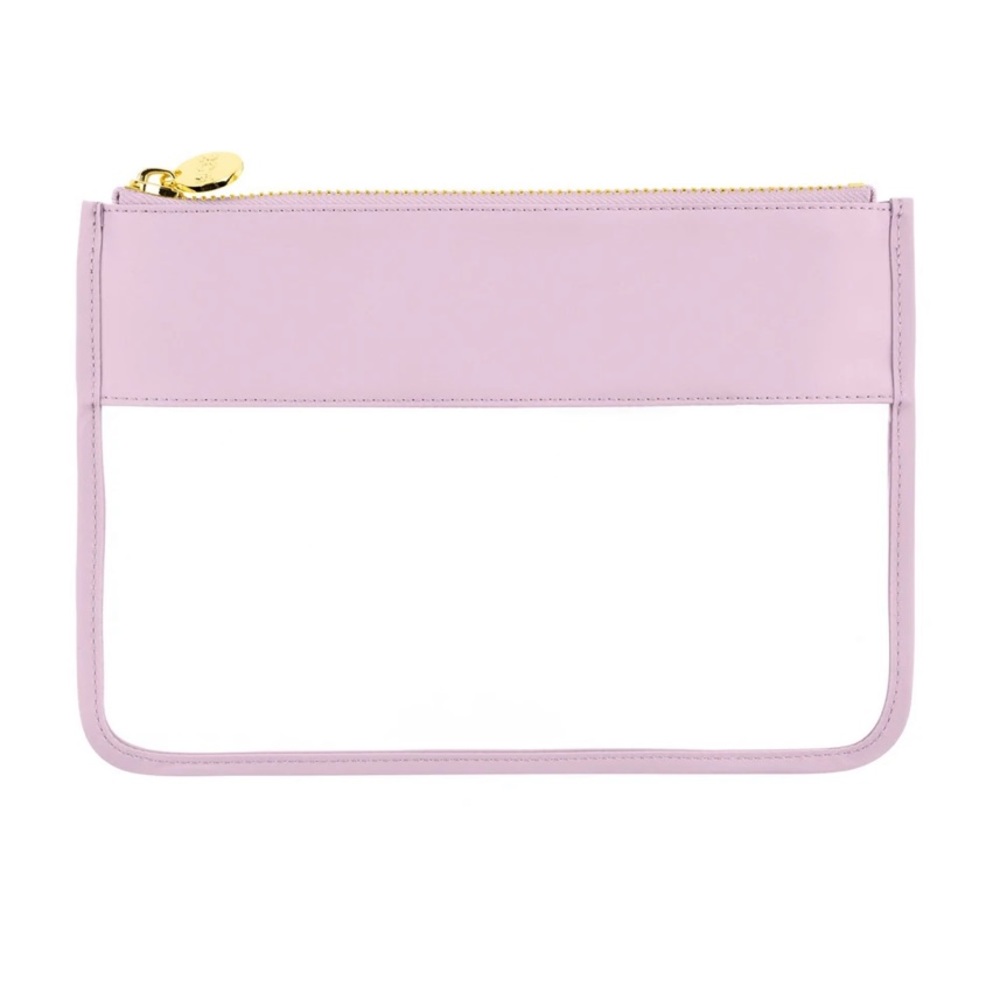 NWT STONEY CLOVER LANE Classic Clear Flat Pouch Lilac Purple